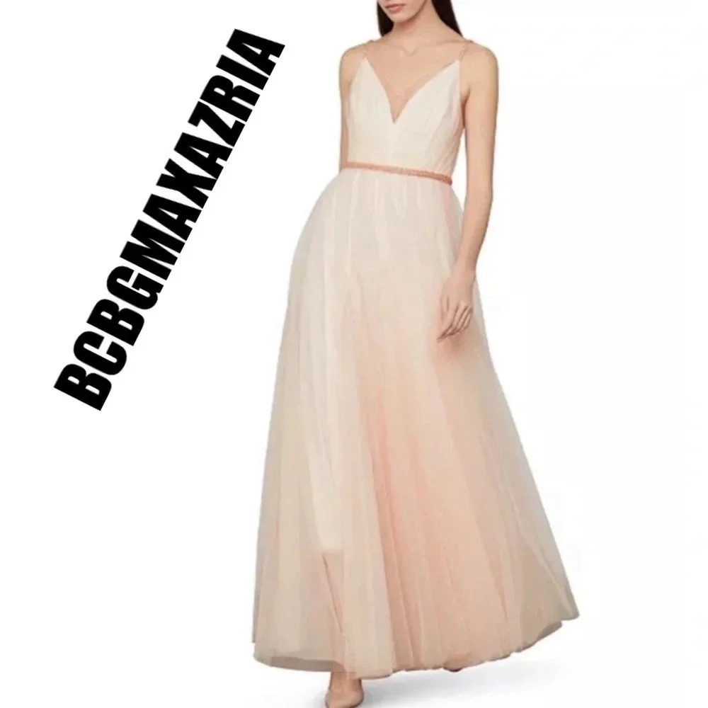 BCBGMAXAZRIA Women's Tulle Dress with Beaded Trim 4